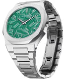 D1 Milano Ultra Thin Fir Green Dial Silver Steel Strap Watch for Men - D1-UTBJ34