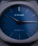 D1 Milano Ultra Thin Blue Dial Gray Steel Strap Watch for Men - D1-UTBJ12