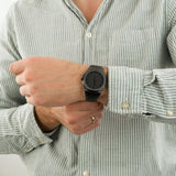 D1 Milano Ultra Thin Shadow Black Dial Black Steel Strap Watch for Men - D1-UTBJSH