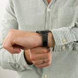D1 Milano Ultra Thin Shadow Black Dial Black Steel Strap Watch for Men - D1-UTBJSH