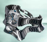 D1 Milano Square Titanium Gray Dial Gray Steel Strap Watch for Men - D1-SQBJ02