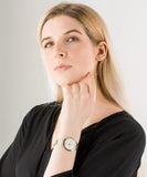 Emporio Armani Modern Mother of Pearl White Dial Rose Gold Steel Strap Watch for Women - AR11158