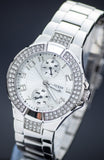 Guess Mini Prism Diamonds Silver Dial Silver Steel Strap Watch for Women - W12638L1