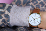 Tommy Hilfiger Jenna Quartz White Dial Brown Leather Strap Watch for Women - 1782073
