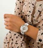 Versace Palazzo Empire White Dial White Leather Strap Watch for Women - VCO010017