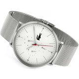 Lacoste Moon Multifunction White Dial Silver Steel Strap Watch for Men - 2011025