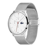 Lacoste Moon Multifunction White Dial Silver Steel Strap Watch for Men - 2011025