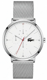 Lacoste Moon Multifunction White Dial Silver Steel Strap Watch for Men - 2011025