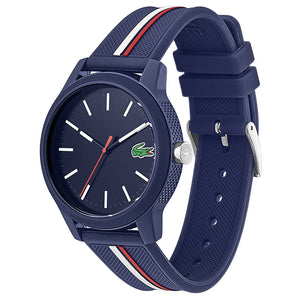 Lacoste 12.12 Blue Dial Two Tone Silicon Strap Watch for Men - 2011070