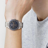 Lacoste Boston Chronograph Blue Dial Silver Steel Strap Watch for Men - 2011081