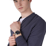 Lacoste Boston Blue Dial Gold Steel Strap Watch for Men - 2011096