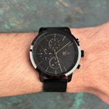 Lacoste Replay Black Dial Black Steel Strap Watch for Men - 2011194