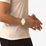 Lacoste 12.12 Beige Dial Beige Silicone Strap Watch for Men - 2011239