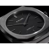 D1 Milano Ultra Thin Black Dial Gray Steel Strap Watch for Men - D1-UTBJ15
