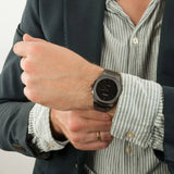D1 Milano Ultra Thin Black Dial Gray Steel Strap Watch for Men - D1-UTBJ15