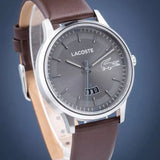 Lacoste Madrid Grey Dial Brown Leather Strap Watch for Men - 2011033