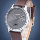 Lacoste Madrid Grey Dial Brown Leather Strap Watch for Men - 2011033