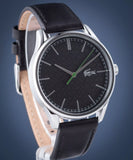Lacoste Vienna Black Dial Black Leather Strap Watch for Men - 2011047