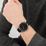 Lacoste Vienna Black Dial Black Leather Strap Watch for Men - 2011047