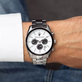 Maserati Attrazione Chronograph White Dial Silver Steel Strap Watch for Men - R8853151004