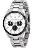 Maserati Attrazione Chronograph White Dial Silver Steel Strap Watch for Men - R8853151004