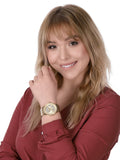 Michael Kors Ritz Pave Crystals Gold Dial Gold Steel Strap Watch for Women - MK6862