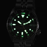 Seiko 5 Sports SKX GMT Automatic Green Dial Silver Steel Strap Watch For Men - SSK035K1
