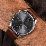Lacoste Madrid Gray Dial Brown Leather Strap Watch for Men - 2011066