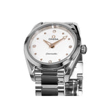 Omega Seamaster Aqua Terra Quartz Diamond Silver Dial Silver Steel Strap Watch for Women - 220.10.28.60.54.001